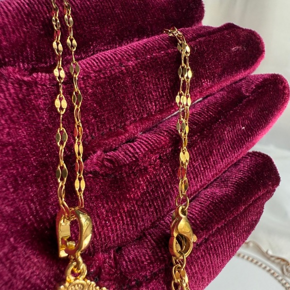 Anthropologie Gold and Blue Cameo Necklace - Picture 6 of 11